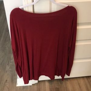 Maroon long sleeve Piko top